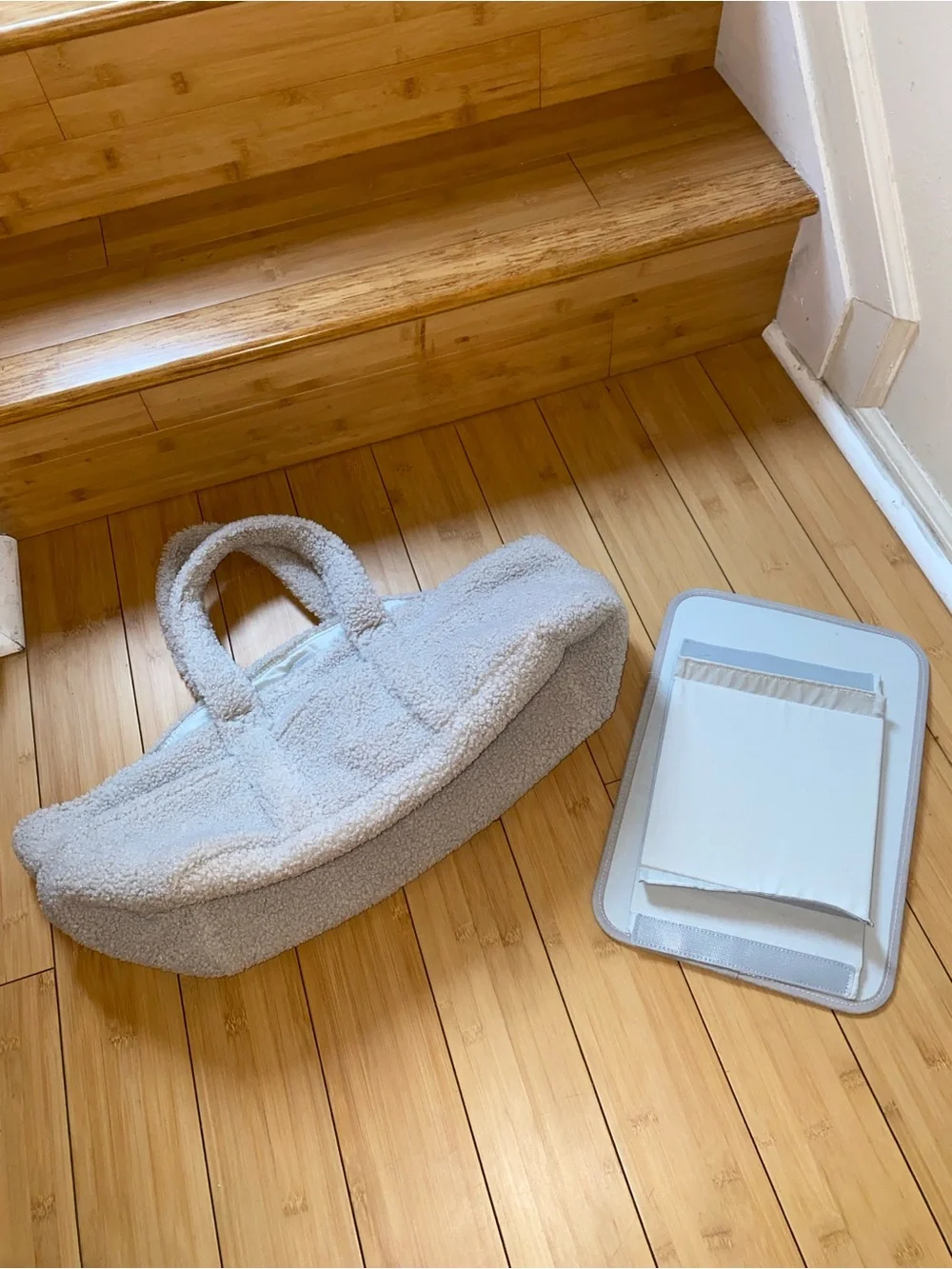 Cozy Sherpa Tote Bag in beigh